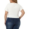Agnes Orinda Women's Plus Size Ribbed Twist Front V Neck Short Sleeve Casual Summer Short Blouses - 4 of 4