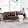 VYNXARIA Small Sofa Couch 76.97 in£¬Brown 3 Seat Comfy Couches for Living Room, Mid Century Modern Couch with iron wood structure,Soft Cushion Sofa - 2 of 4