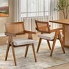 Lifestorey 2pk Felicity Modern Dining Chairs Colonial Oak/Beige - 2 of 4