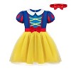 Joyfy Baby Girl Halloween Princess Costume Set, Kids Yellow Princess Dress and Headband for Halloween Cosplay Dress Up - 2 of 4