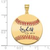Black Bow Jewelry 14K Gold Plated George Brett Signature MD Enamel Baseball Pendant - 4 of 4