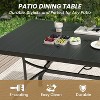Lirago Black Outdoor Dining Table 60"x35"x29" 6-Seater Patio Metal Table with Umbrella Hole and Powder Coating for Garden or Poolside - 4 of 4