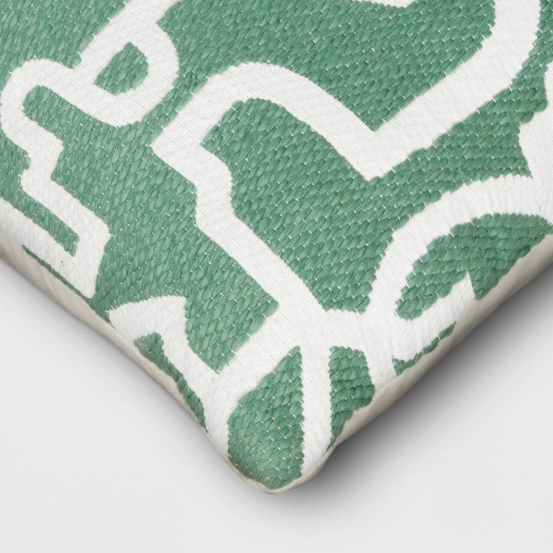Geometric Pattern Chunky Woven Jacquard Square Throw Pillow Green - Threshold&#8482;, 5 of 6