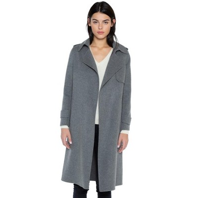 Jennie Liu Women's Cashmere Wool Double-faced Overcoat (1981, Charcoal ...