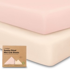 KeaBabies Mini Crib Sheets for Baby Girls, Boys, 2-Pack Soothe Pack and Play Sheets Fitted, Organic Pack N Play Mattress Sheet - 1 of 4