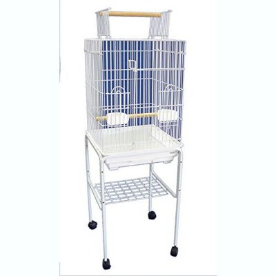 YML 5984 3/4 inches Bar Spacing Open Top Parrot Cage with Stand 18 inches x 18 x 56/Small White