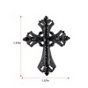 Anna-Kaci Silvery Tone Religious Cross Brooch Sparkling Aquamarine Blue or Victorian Clear Crystal Rhinestones - 2 of 4