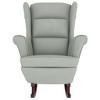 vidaXL Rocking Chair with Solid Wood Rubber Legs Light Gray Velvet - 3 of 4