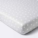 Flannel Fitted Crib Sheet - Gray Dots - Cloud Island™