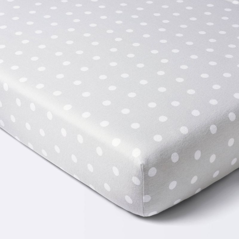 Flannel Fitted Crib Sheet - Gray Dots - Cloud Island&#8482;, 1 of 6