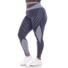 White Mark - Plus Size High-Waist Reflective Piping Fitness Leggings - 2 of 4