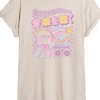 Women's - Instant Message - Kawaii Bear Music Women's Oversized Oversized Graphic T-Shirt - 2 of 4