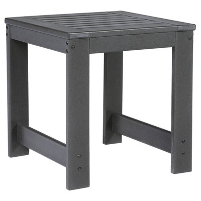 Amora Square Outdoor End Table - Charcoal - Signature Design by Ashley