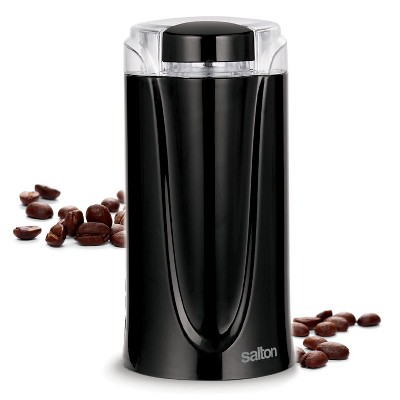 Salton Coffee Grinder, Electric Blade Grinder for Ground Coffee, Spices, Herbs, Nuts with Stainless Steel Blade, 60 g capacity, 8 Cups, Black