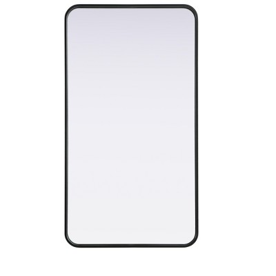 Elegant Lighting Contour Metal Rectangle Mirror 22x40 in Black
