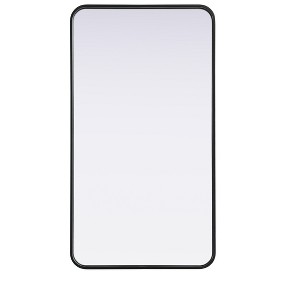 Elegant Lighting Contour Metal Rectangle Mirror 22x40 in Black - 1 of 4