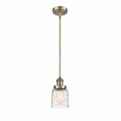 Bell - 1 Light Stem Hung Mini Pendant In Industrial Style-10 Inches Tall and 5 Inches Wide