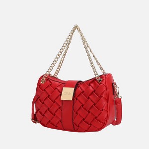 MKF Collection Solari Vegan Leather Women's Shoulder Bag Braided Chain by Mia K - 1 of 4