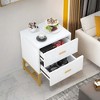 NicBex 19.69"Nightstand with 2 Drawers and Metal Legs,Bedside Cabinet with Wooden Top for Bedroom,Living Room - 4 of 4