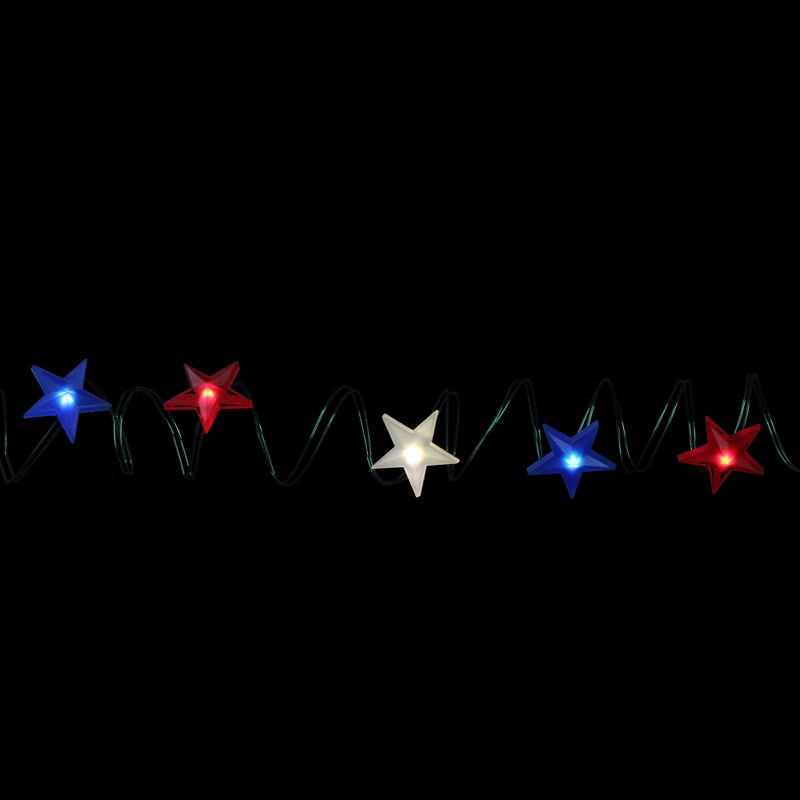 Northlight 18 Red and Blue LED Patriotic Star Micro Fairy Lights - 5.5ft Green Wire, 2 of 3