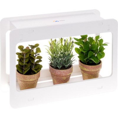 Mindful Design Narrow Spectrum Mini-Window LED Indoor Herb Garden With Timer - Red and Blue LEDs Encourage Stem, Leaf, and Flower Growth for Professional Results with Herbs, Succulents, Vegetables