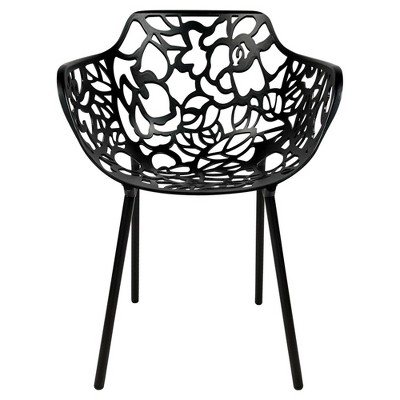 Devon Black Aluminum 5-Piece Outdoor Dining Set with Glass Top