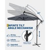 10FT Offset Patio Umbrella,  UPF 50+, Easy Tilt, 8 Ribs for Backyard, 360° Rotating Cantilever Hanging Umbrella for Pool, Deck, Garden - 4 of 4