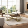 Modern Square 31.5" Lift-Top Coffee Table Set with Storage & 4 Ottomans in MDF & Metal - 4 of 4