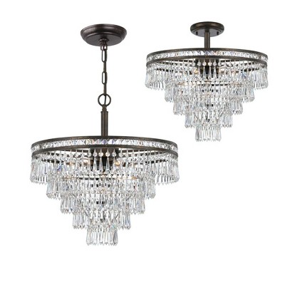 Mercer Mini Olde Silver Crystal Convertible Chandelier
