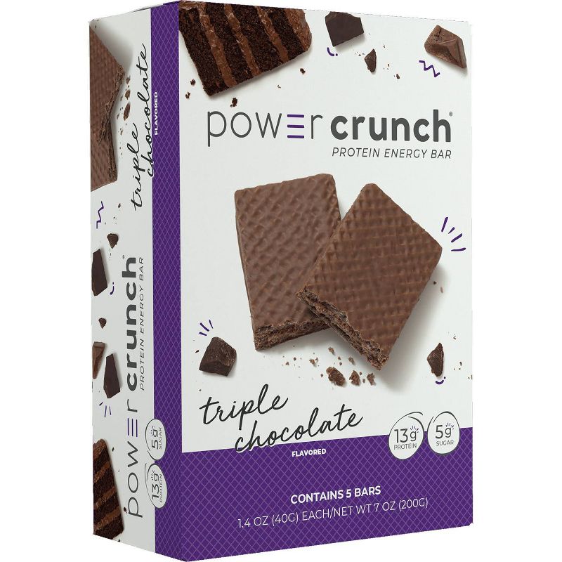 Power Crunch Wafer 13g Protein Energy Bar - Triple Chocolate - 5pk, 1 of 8
