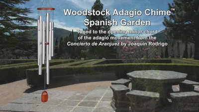 33'' Silver Aluminum and Teak Wind Chime