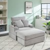 GlasFlength Seating Sets Modern Lounge Set with Stylish Comfort for Patio or Indoor Living Spaces, Gray,59”*39”*33" - 2 of 4
