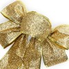 Bright Creations 10 Pieces 7"x9" Christmas Bows Organza Xmas Gift Wrapping Bowknot with Twist Tie, Gold Glitter - 4 of 4