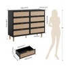 GAOMON 8 Rattan Drawer Dresser w/ Deep Drawers & Wide Top,Wood Chest Storage for Bedroom, Living Room, Hallway - 3 of 4