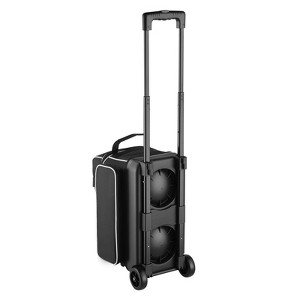 VEVOR Bowling Ball Bag, 2 Ball Double Roller Bowling Bag with Wheels, Featuring a Separate Compartment for Shoes (Up To US Size 16), Black - 1 of 4