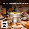 Warmounts 1QT 4-Pack Round Chafing Dish Buffet Set Food Warmer with Glass Lids & Holders - 2 of 4