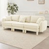 3-Seater Sofa Couch ¨C Modern Shell-Arm Design with Cylindrical Fabric-Wrapped Legs, Plush Foam Seating for Living Room, Bedroom, or Office - 3 of 4