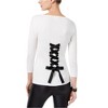 I.N.C International Concepts Womens Crosert Back Knit Sweater, White, Medium - 2 of 2