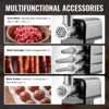 VEVOR Meat Grinder, 4.2 Lbs/Min Capacity Electric Meat Grinders with Blade, Grinding Plate, Sausage Maker, Kubbe Kit, Stainless Steel, Silver - 4 of 4