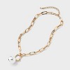 Pearl Pendant Chain Necklace - A New Day™ Gold - 3 of 4