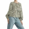 Women's Leopard Tie Front Blouse - Aaron & Amber - 4 of 4