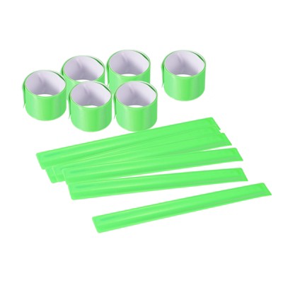 Unique Bargains High Visibility Reflective Arm Wrist Ankle Band for Night Running 12 Pcs