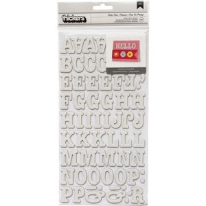 AC Chipboard Alphabet Stickers - Roller Rink, White Glitter, 141pcs - 1 of 2