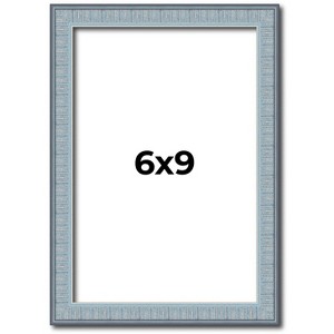 PosterPalooza | Photo Size Textured Blue Picture Frame - UV Acrylic, Foam Board Backing, Hanging Hardware - 1 of 4