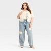 Women's Mid-Rise Patchwork 90's Baggy Jeans - Universal Thread™ - 3 of 4