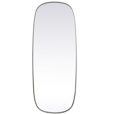 Elegant Lighting Metal Frame Oval Mirror 24x60 Inch in Silver