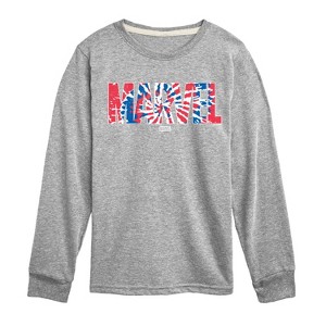 Boys' - Marvel - Tie Dye Long Sleeve Graphic T-Shirt - 1 of 4