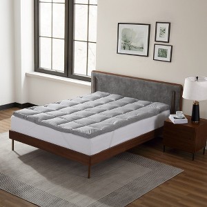 Circles Home Mattress Topper with Anti-Slip Anchors - 100% Cotton Filled with Alternative Down Filling Mattress Pad - 1 of 4