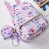 A Little Obsessed Girl's Floral Garden Party Backpack Set with Matching Coin Purse & Pearl Keychain – Cute Mini Backpack for Kids - 4 of 4