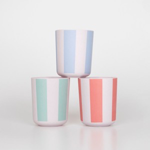 Meri Meri Stripy Reusable Bamboo Cups (Pack of 6) - 1 of 4